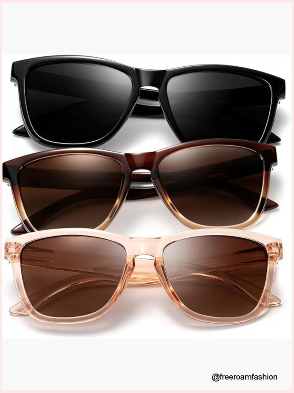 Retro Polarized Sunglasses 3 Pack UV Protection Women's Trendy
